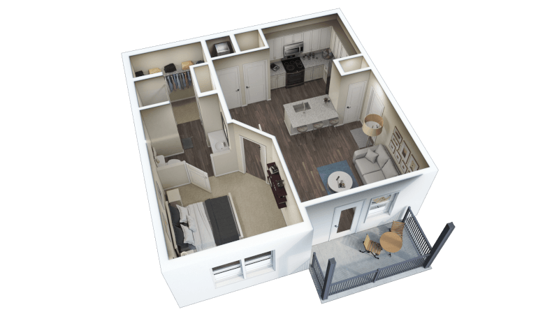 1 bed 1 bath D